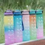 1 Liter Motivational Time Marker Water Bottle (Random Shade)